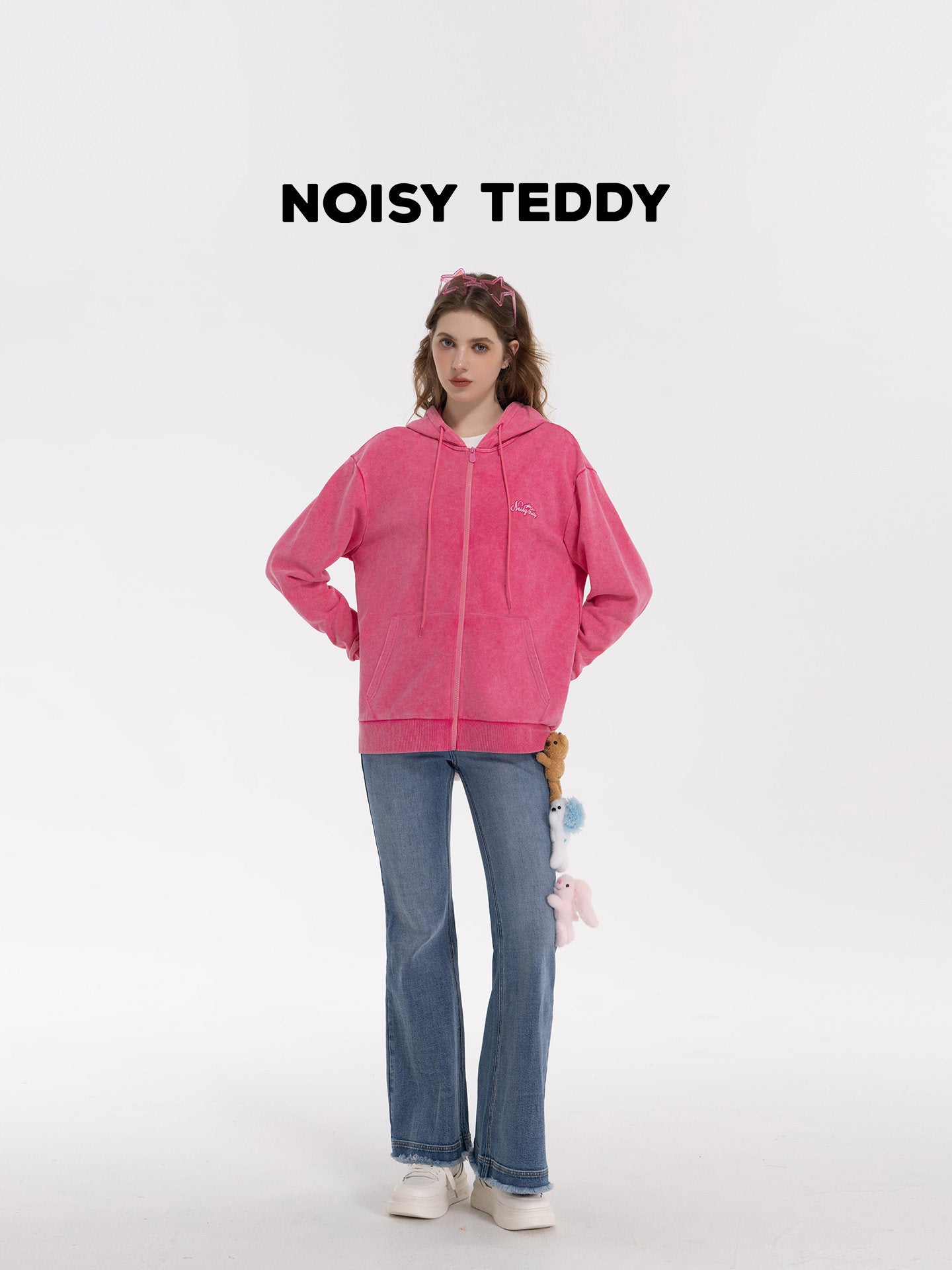 Cute Bunny Graphic Sequin Hooded Jacket