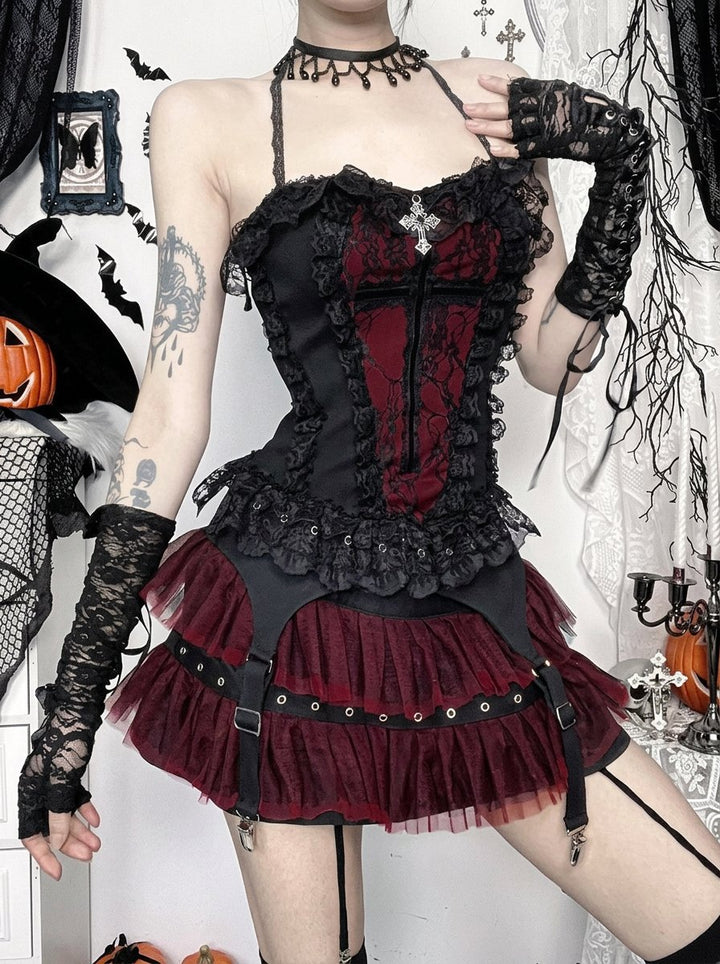 Gothic Lace Corset Style Tank Top