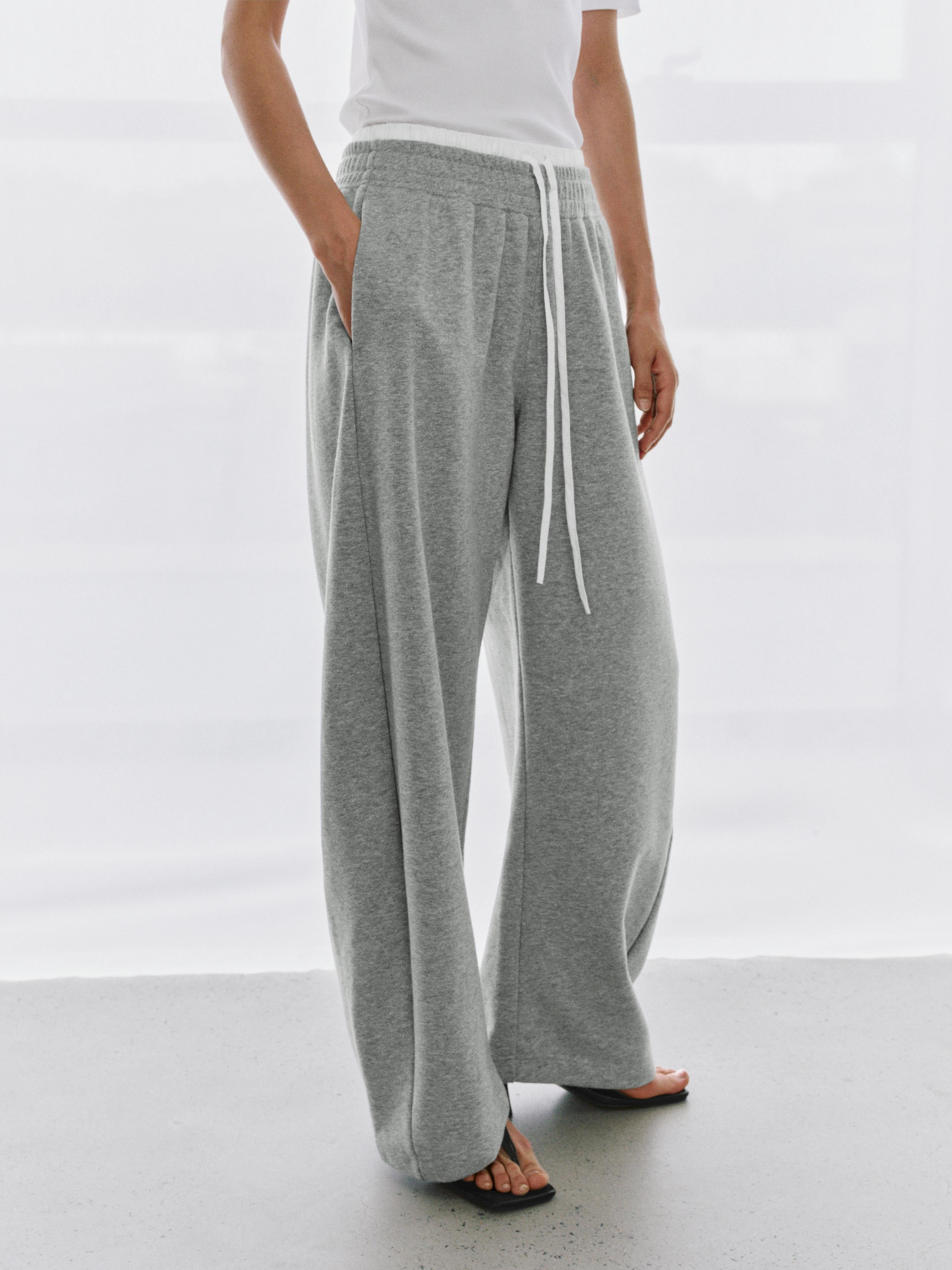 Urban Revivo Contrast Trim Drawstring Pull On Barrel Leg Pants
