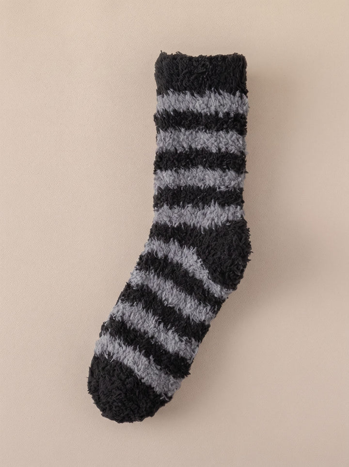 Cozy Plush Striped Fuzzy Socks