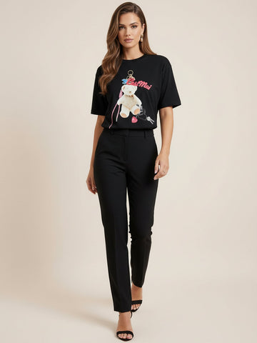 Front Bear Print Cotton T-Shirt