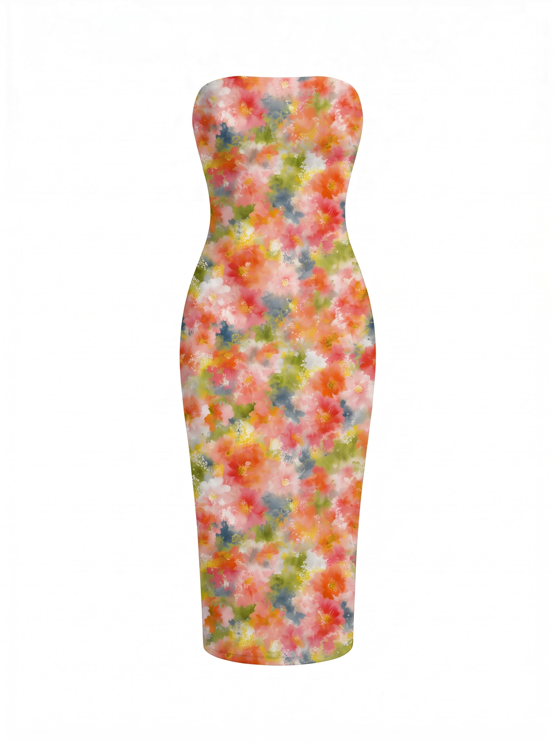 jessica Reilly's Watercolor Floral Print Midi Dress