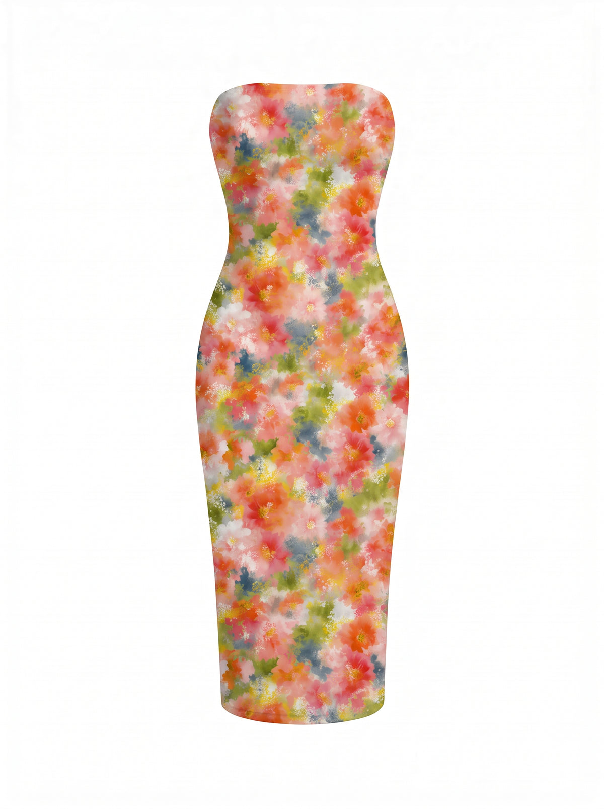 jessica Reilly's Watercolor Floral Print Midi Dress