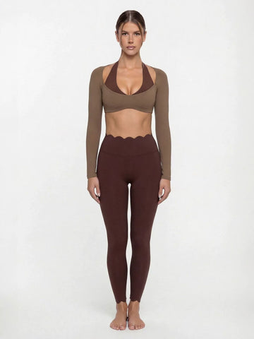 Seamless Cropped Long Sleeve Athletic Top