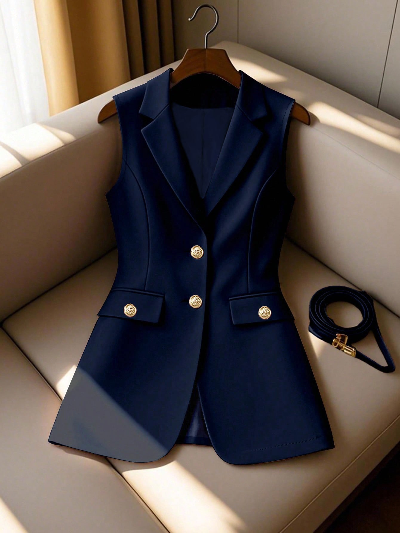 Tailored Slim Fit Sleeveless Blazer Vest