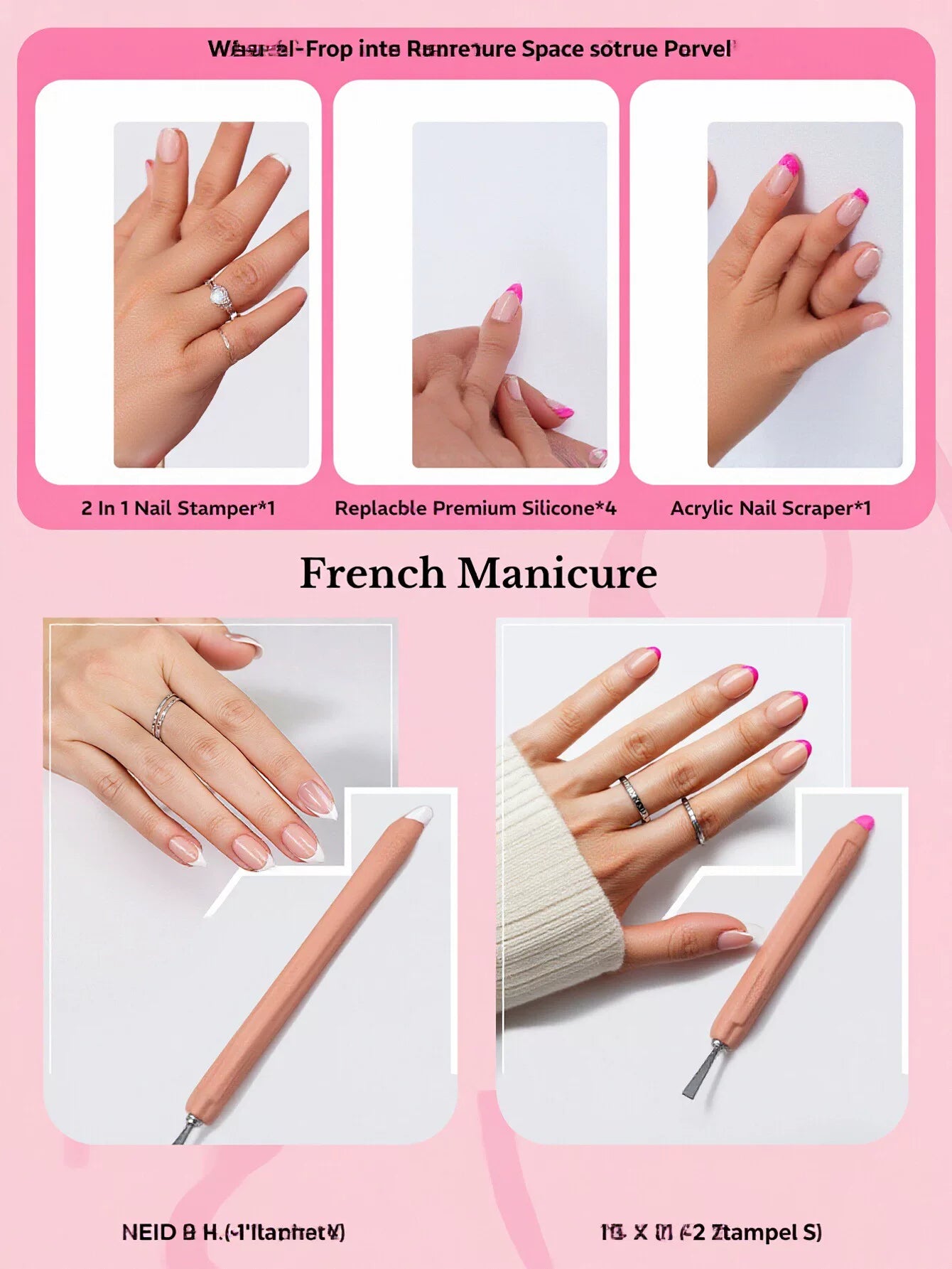 Clear Jelly French Tip Nail Stamper