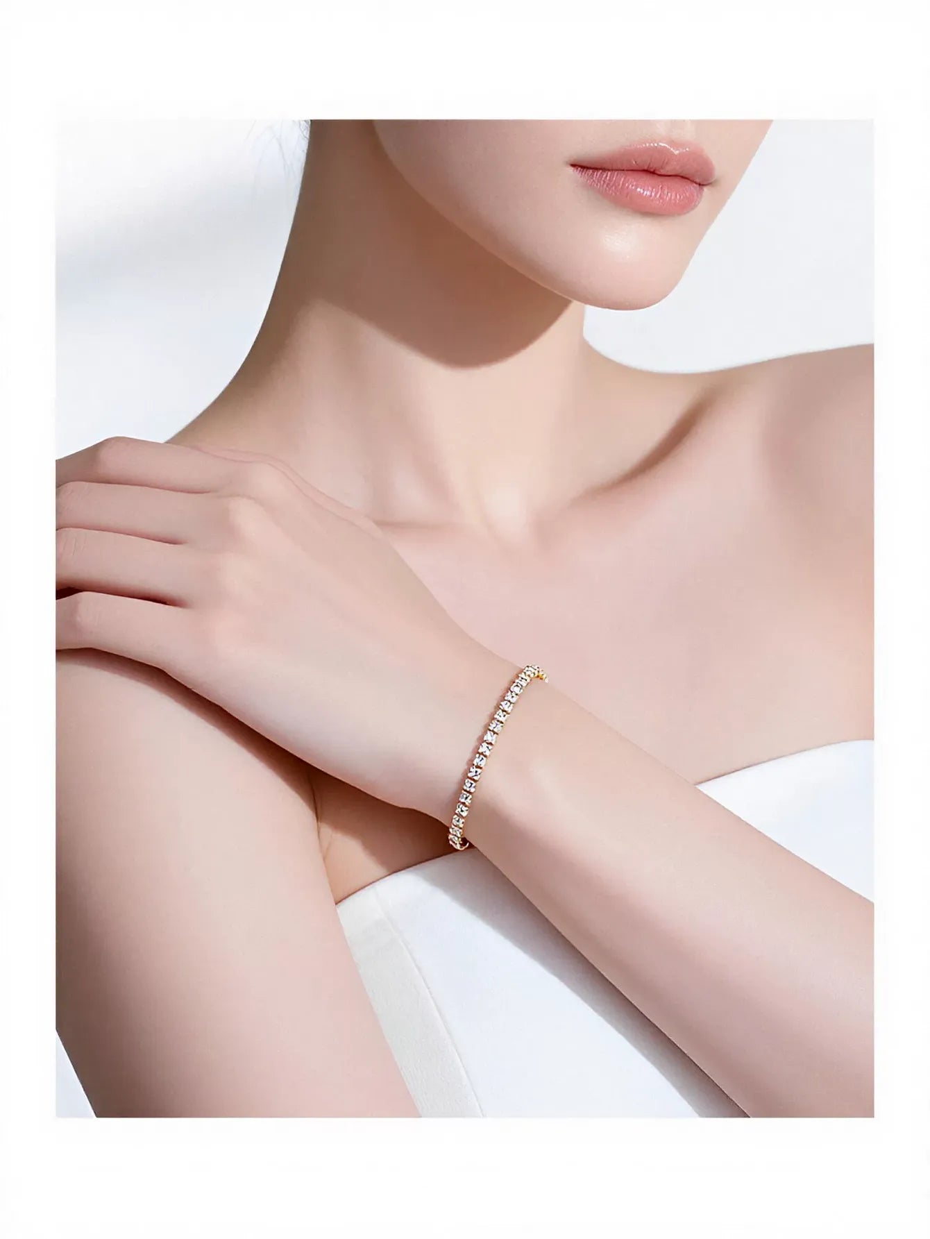 Dainty Gold Cubic Zirconia Tennis Bracelet
