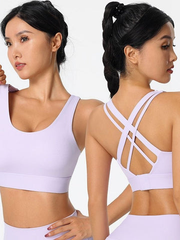 Strappy Back Seamless Sports Bra