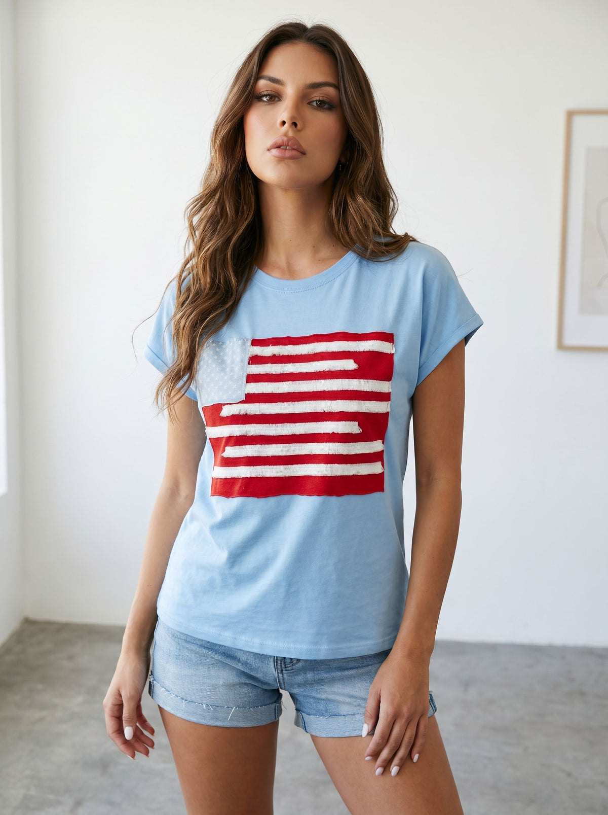Distressed American Flag Graphic T-Shirt