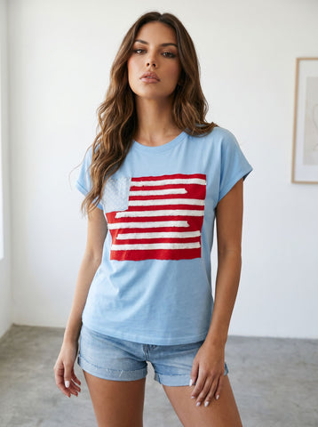 Distressed American Flag Graphic T-Shirt