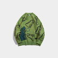 Oversized Dinosaur Graphic Crewneck Sweater
