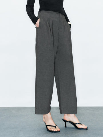 Urban Revivo Carrot Fit Pants-Warm Grey