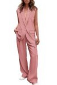 Sleeveless Blazer Tailored Trouser Set