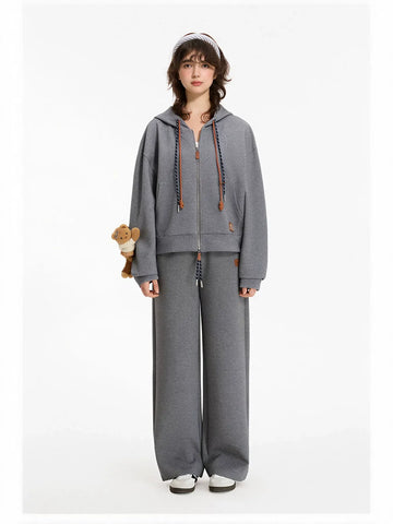 Comfy Drawstring Wide Leg Sweatpants