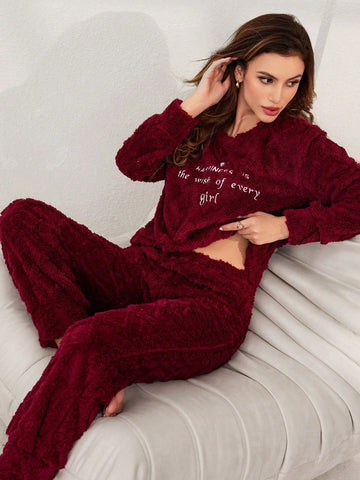 Cozy Plush Fuzzy Pajama Lounge Set