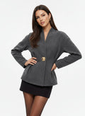 Elegant Gold Button Wool Coat