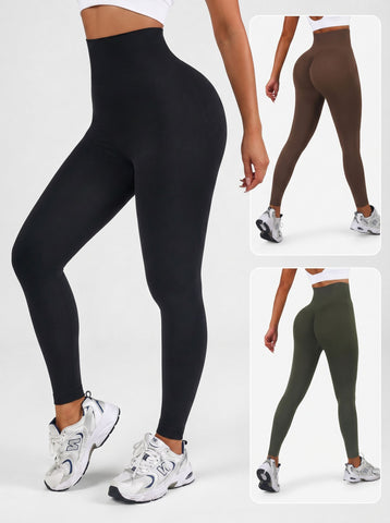 High Waisted Ribbed Yoga Leggings