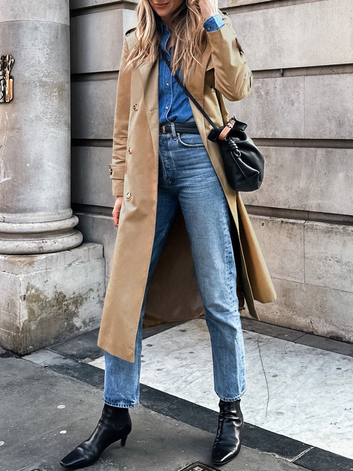 Classic Double Breasted Trench Coat