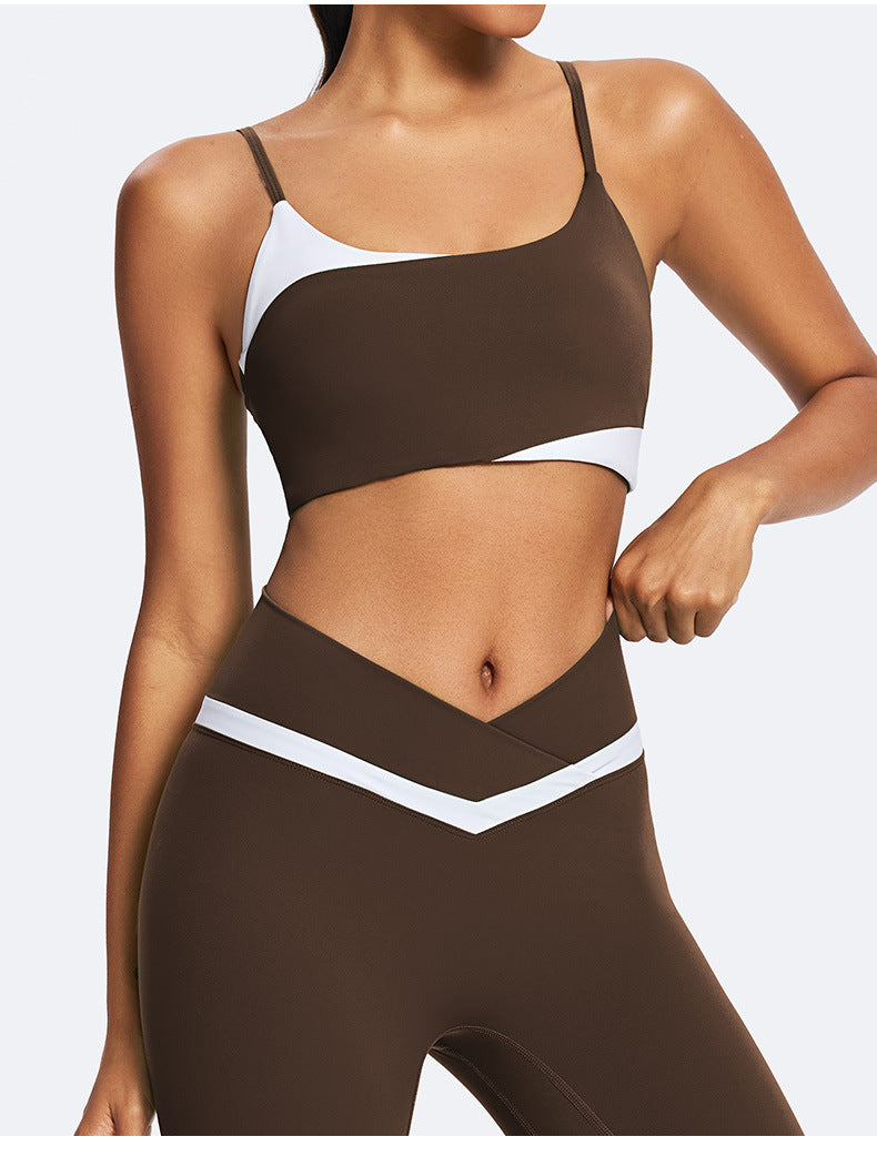 Asymmetric Two Tone Sleeveless Sporty Tank