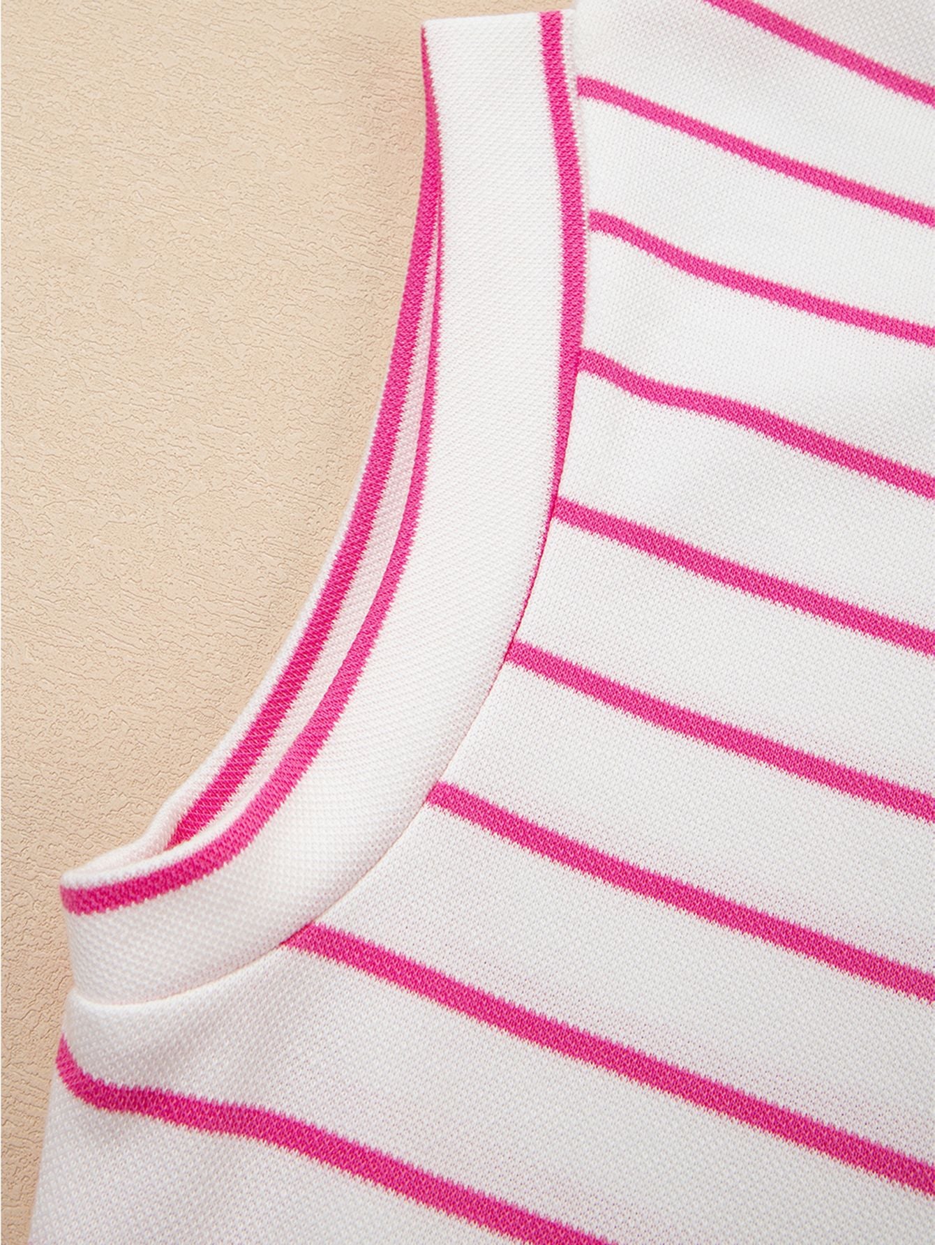 Striped Sleeveless Pants Set