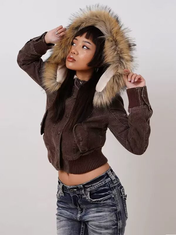 Faux Fur Lined Hooded Jacket