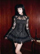 Gothic Lace Corset Mini Dress