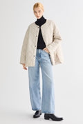 Oversized Quilted Snap Button Puffer Jacket