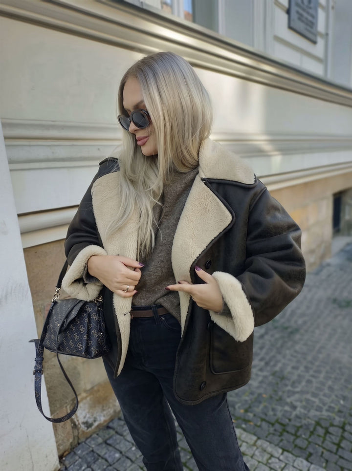 Cozy Faux Suede Sherpa Lined Jacket