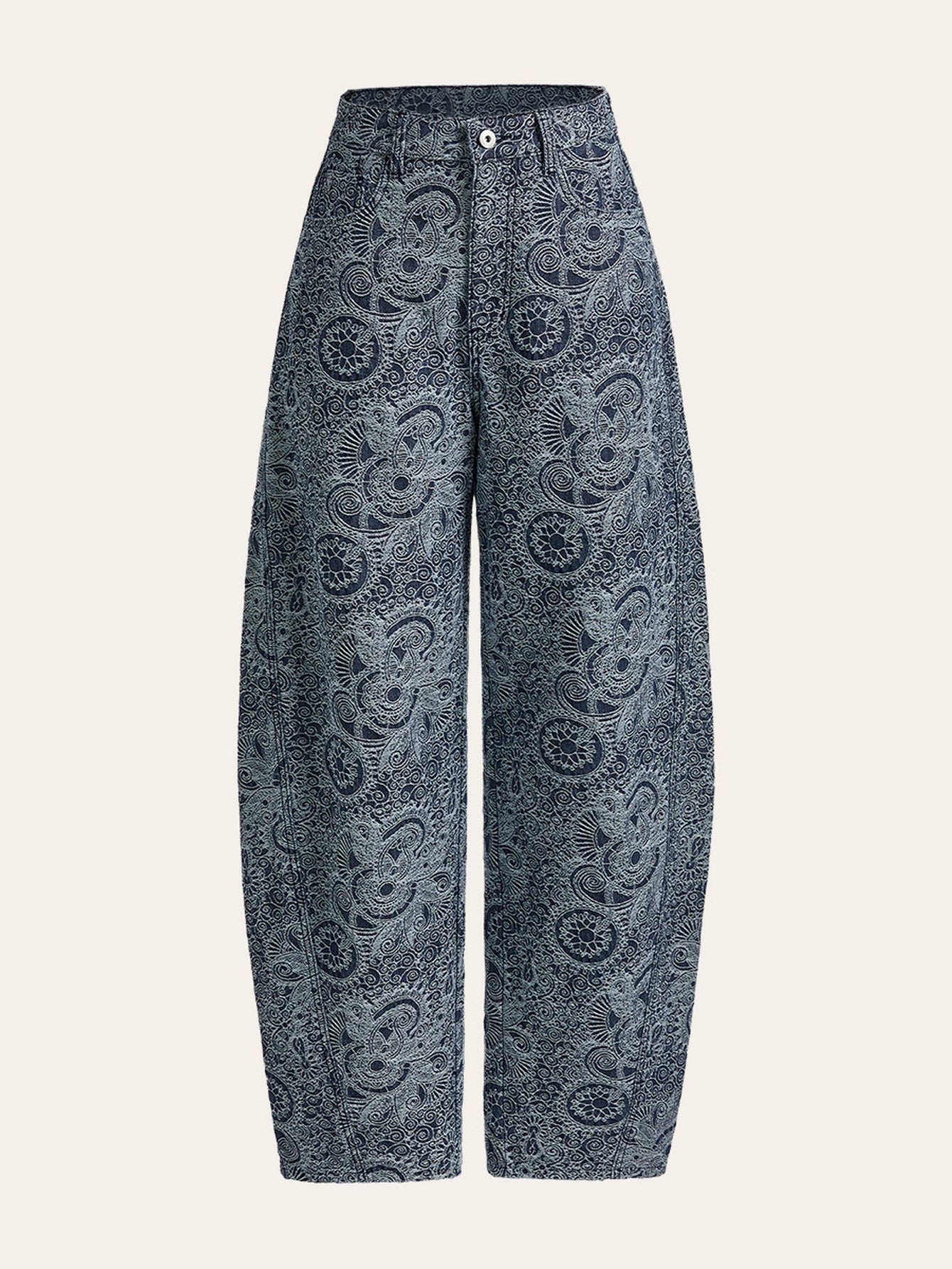 Printed High Waisted Wide Leg Jeans