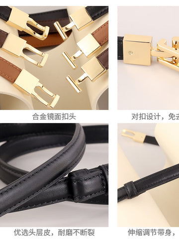 Minimalist Slim Leather Waist Belt