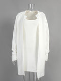 Cozy Ribbed Knit Cardigan Dress Set