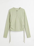 Ruched Zip Up Workout Tee