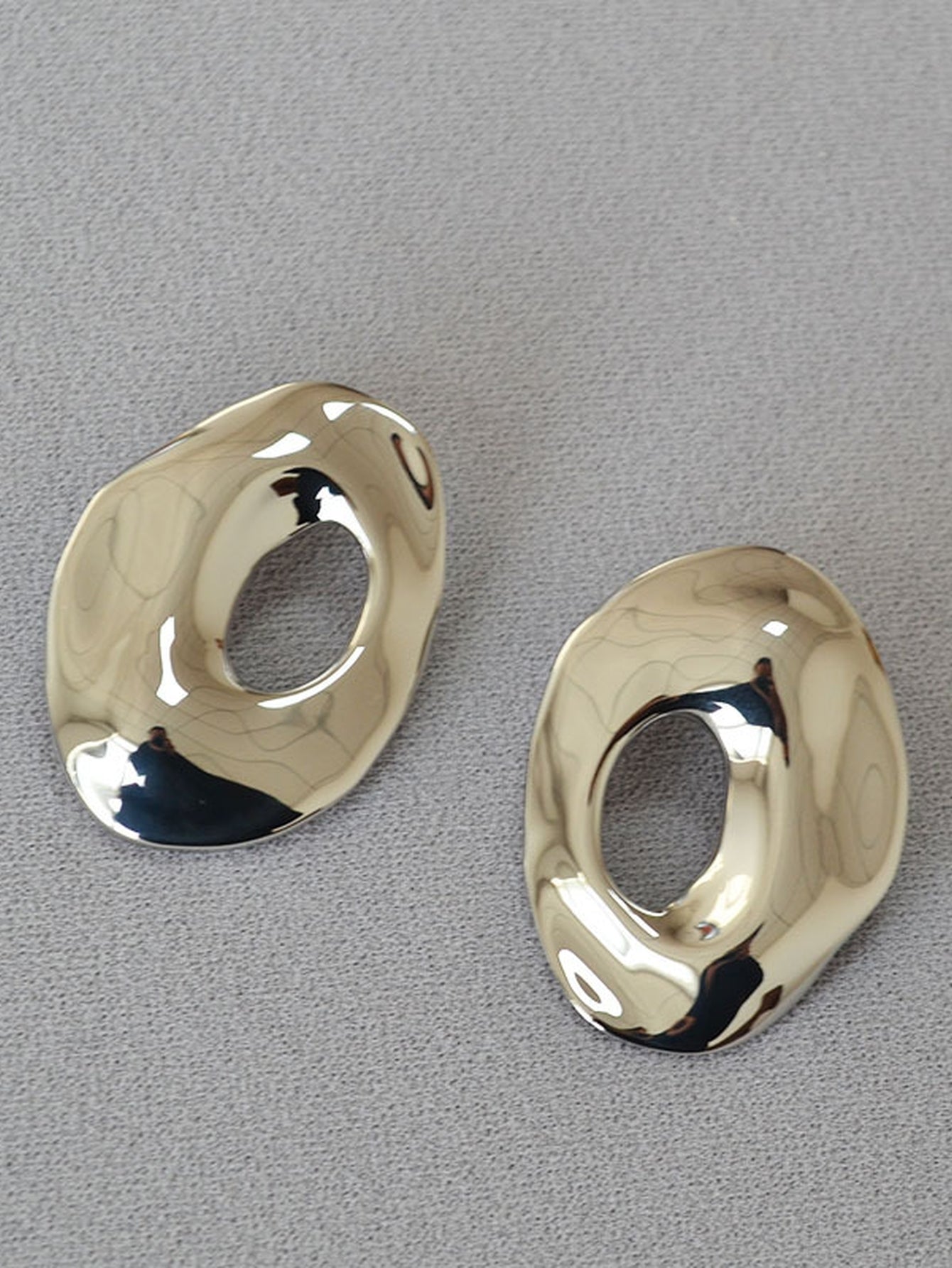Minimalist Gold Organic Shape Stud Earrings