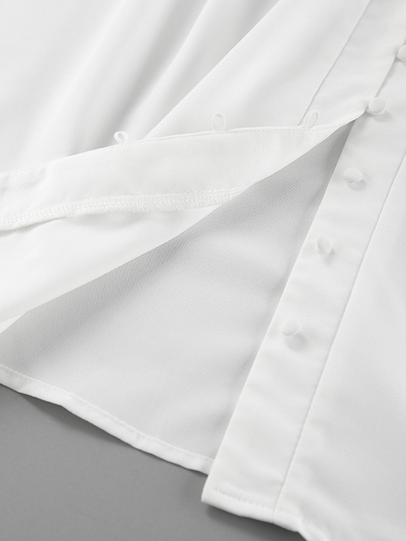 Elegant Balloon Sleeve Button Down Blouse