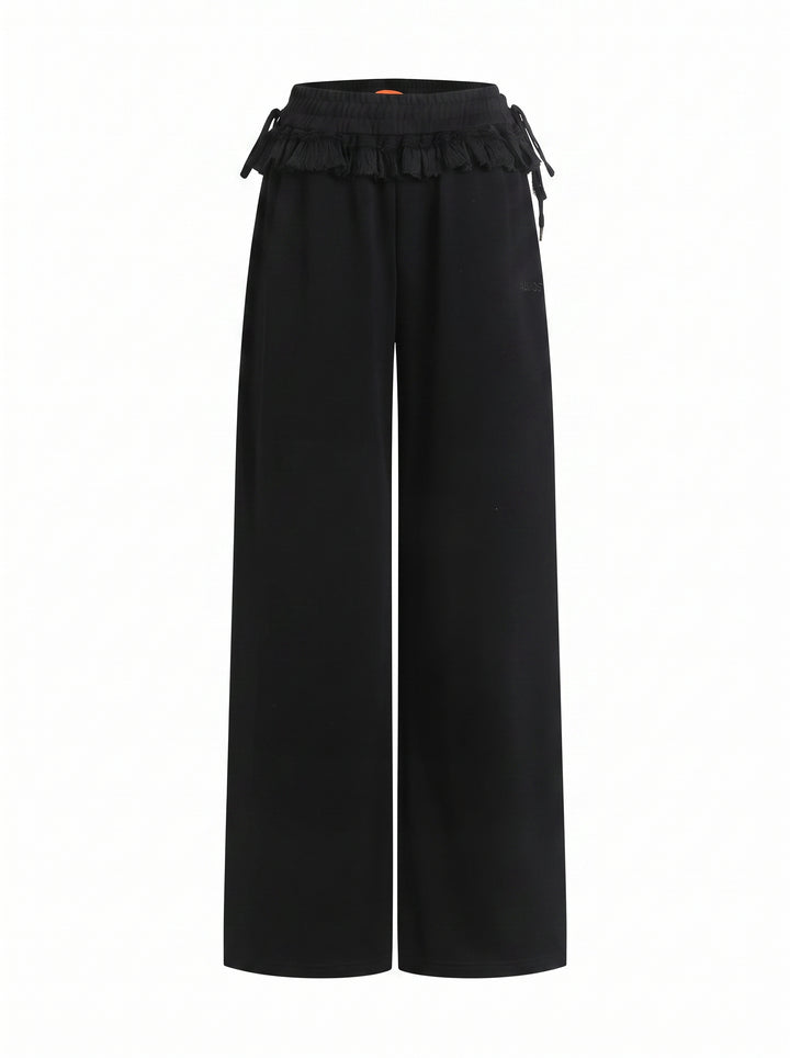 Cozy Bow Detail Wide Leg Pants
