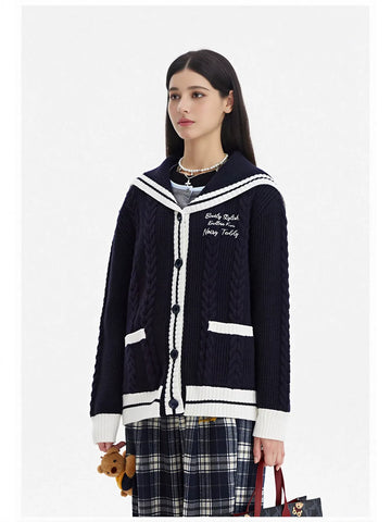 Cute Teddy Bear Sailor Cardigan