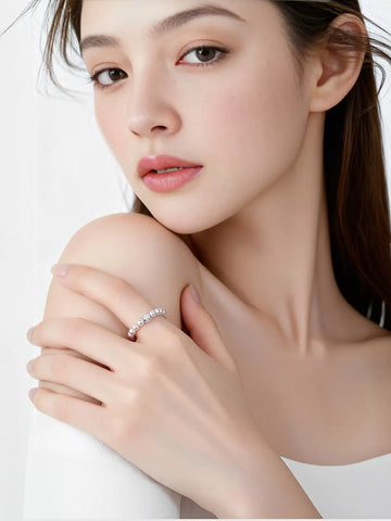 Elegant Crystal Pearl Beaded Ring