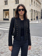 Elegant Military Inspired Cropped Jacket