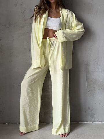 Oversized Satin Lounge Pajama Set