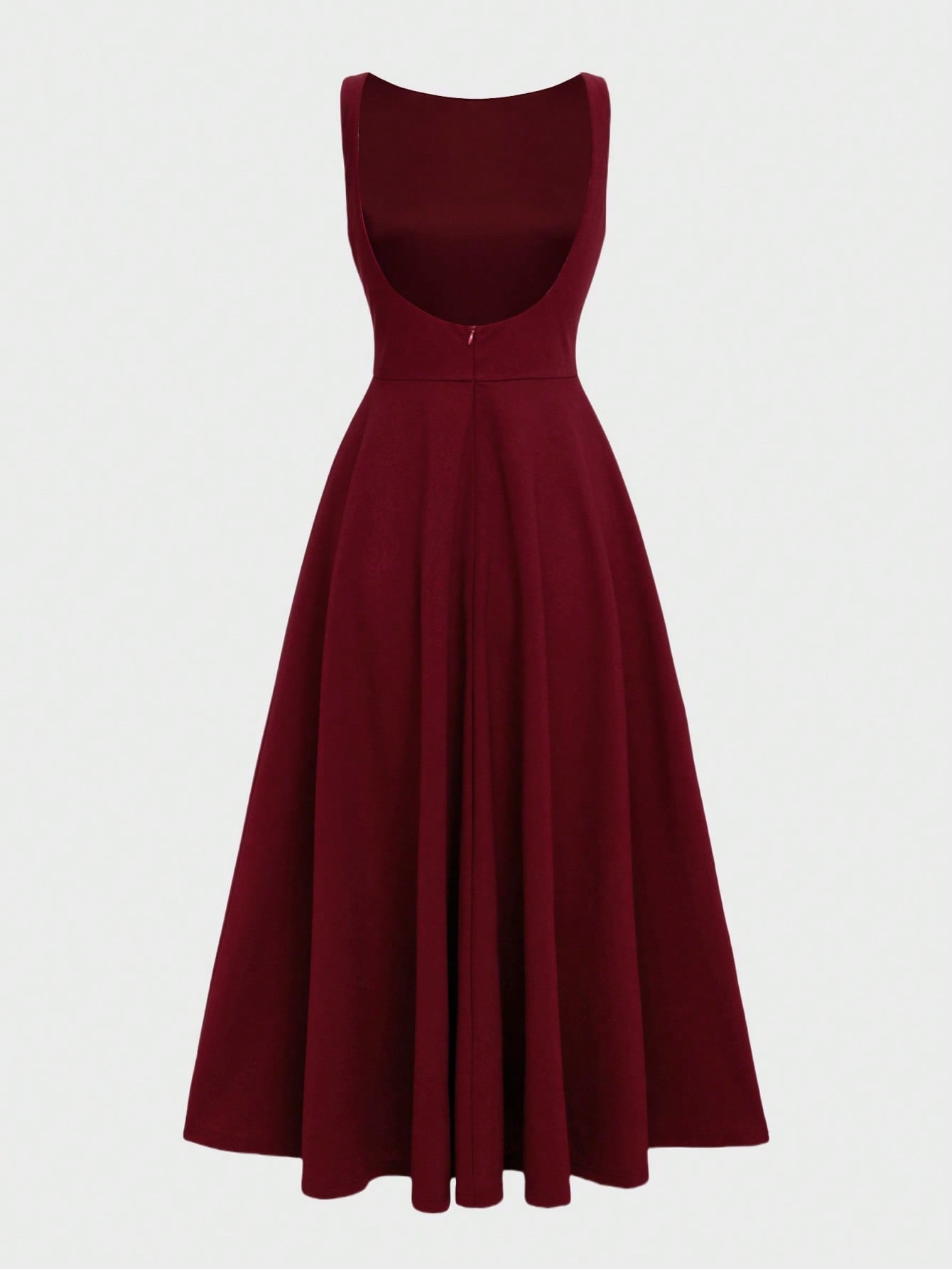 Sleeveless Slim Fit Flare Formal Midi Dress-Multicolor