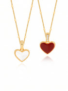 Dainty Reversible Heart Pendant Necklace