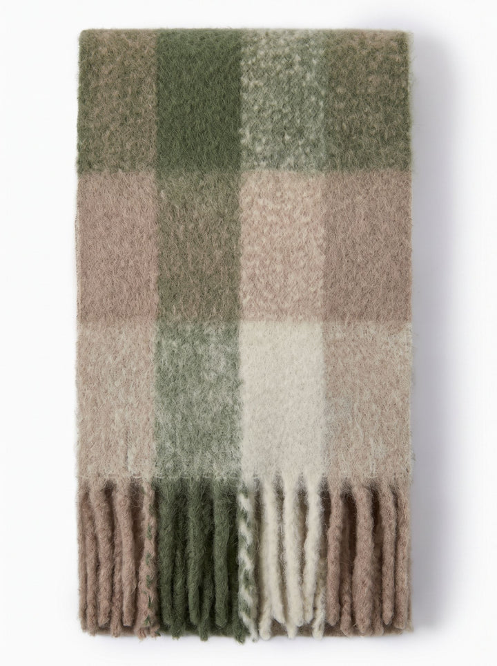 Cozy Plaid Brushed Winter Scarf