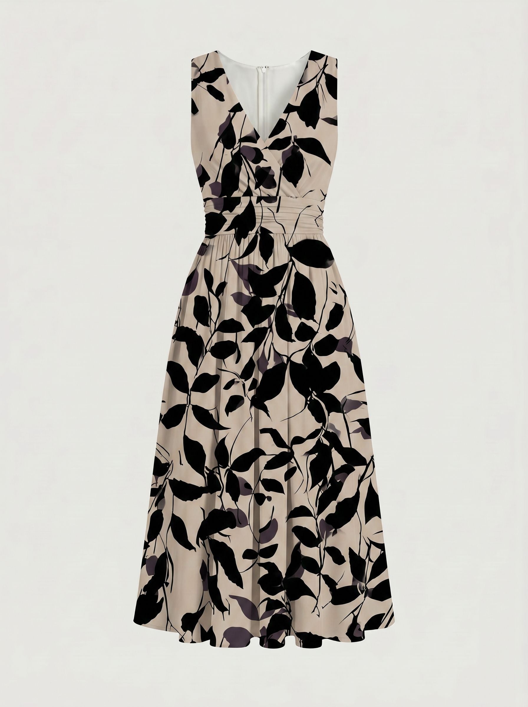 CORINNE
Floral Print V Neck A Line Midi Dress