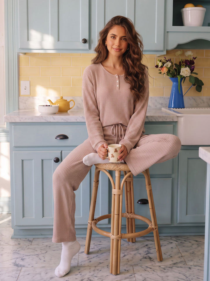 Cozy Waffle Knit Lounge Set