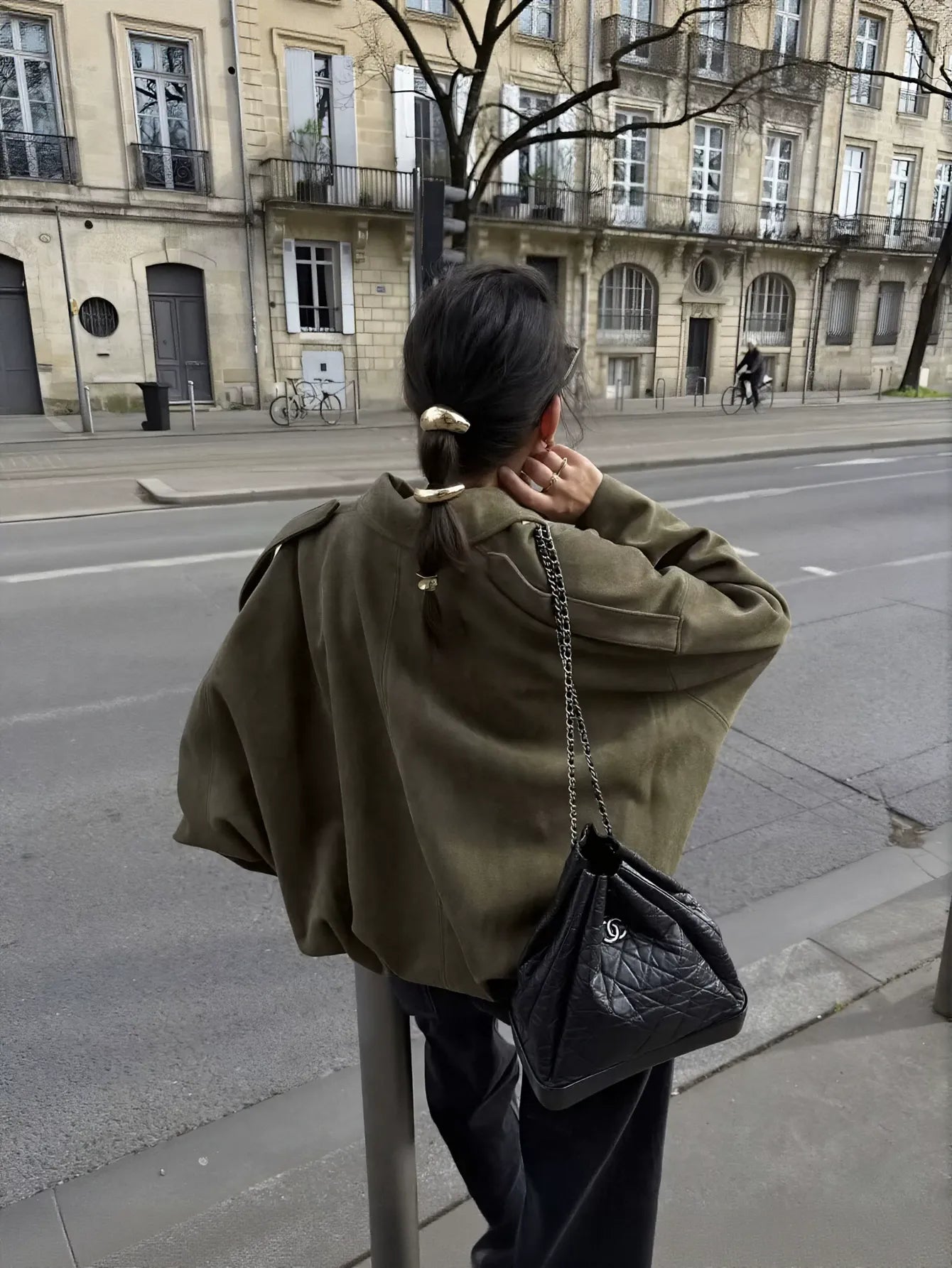 Oversized Suede Bubble Hem Jacket