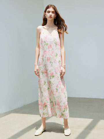 Sleeveless Printed Casual Maxi Dress