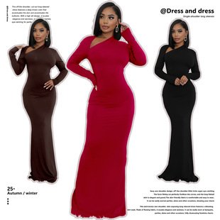 Cut Out One Shoulder Maxi Dress
