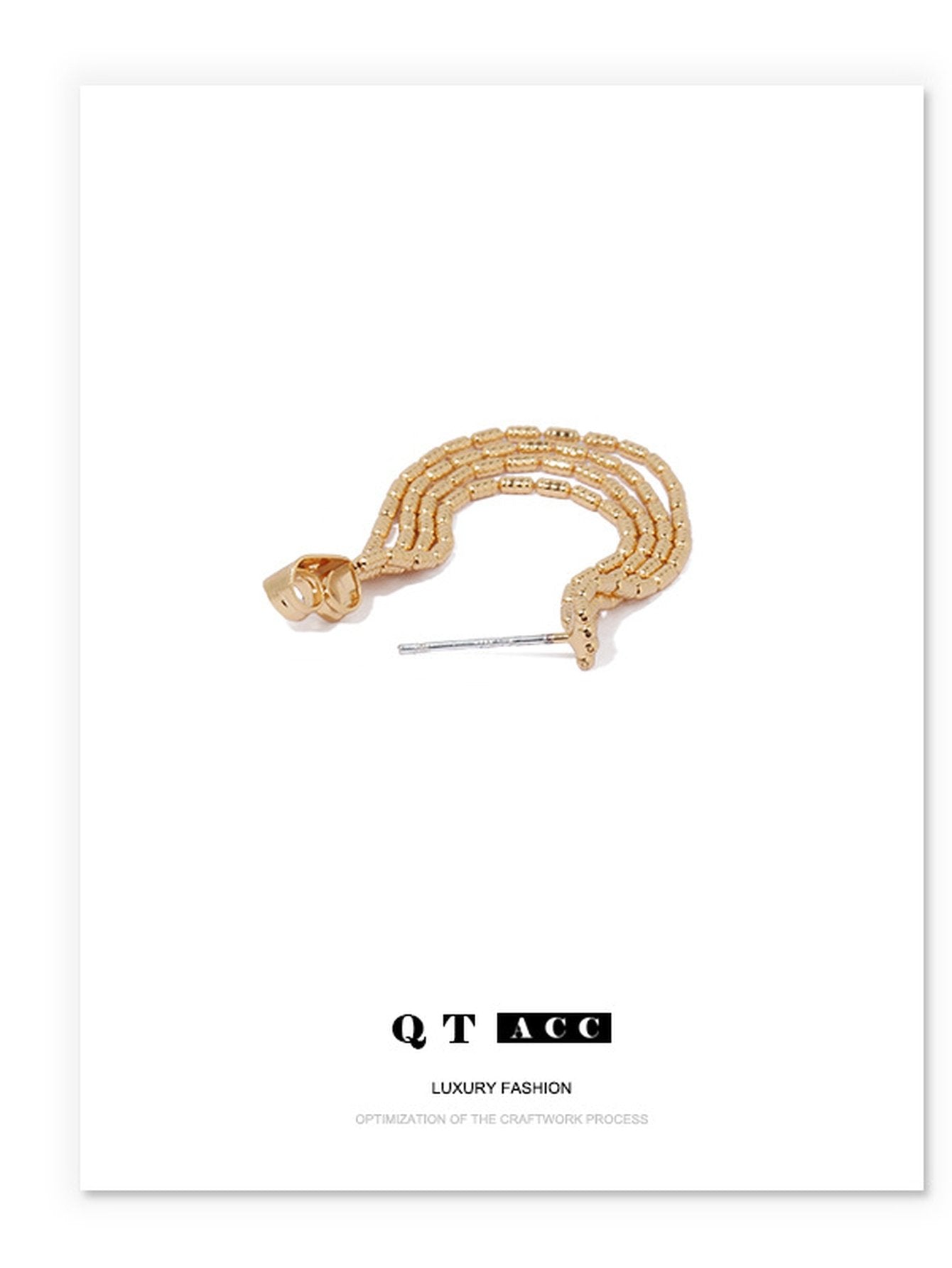 Elegant Draped Gold Chain Earrings