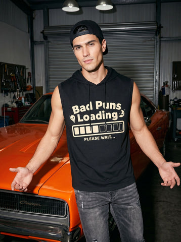 Graphic Slogan Hooded Tank Top