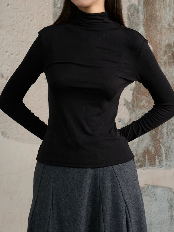 Slim Fit Mock Neck Tee